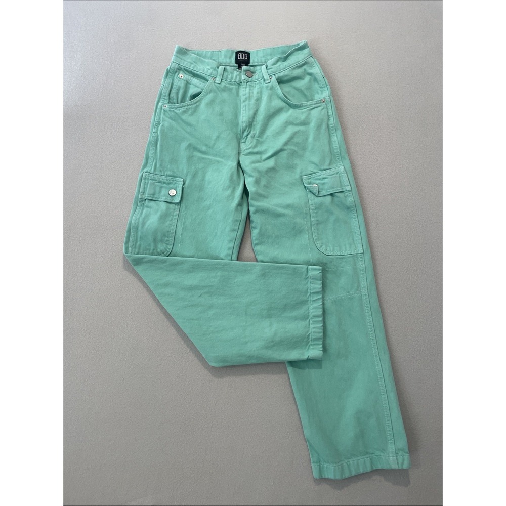 BDG Jeans Womens 24x29 Green Skate Baggy Fit Cargo Urban Outfitters Wide Leg EUC